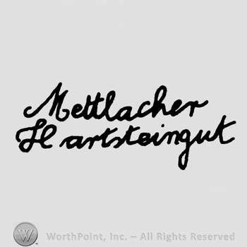The text Mettlacher Handsteingut handwritten