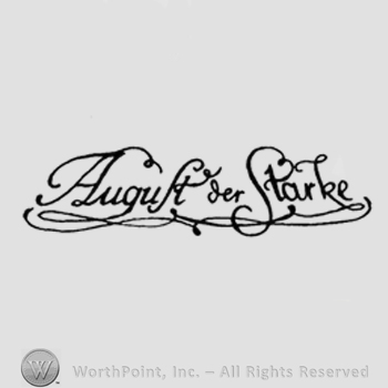 The text August der Starke in handwriting