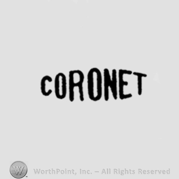 Th word Coronet in uppercase with the letters getting bigger towards the middle of the word