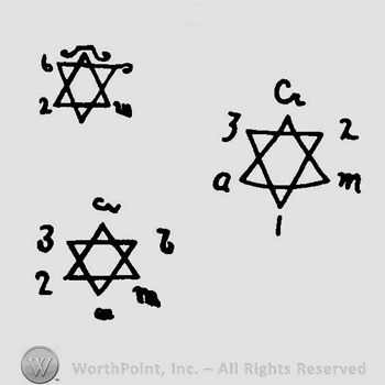 A six pointed star with numbers around it