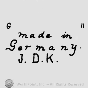 The text Made in Germany J D K in handwriting