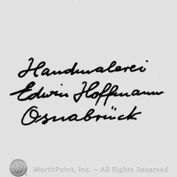 The text Handmalerei Edwin Hoffmann Osnabruck in handwriting