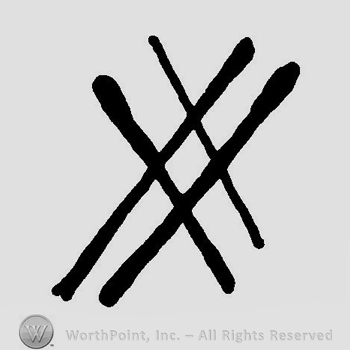 Two pairs of oblique lines, crossed.