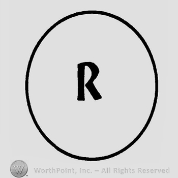 A circle with an uppercase R inside