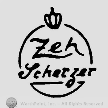 A crown above a circle with Zeh Scherzer inside