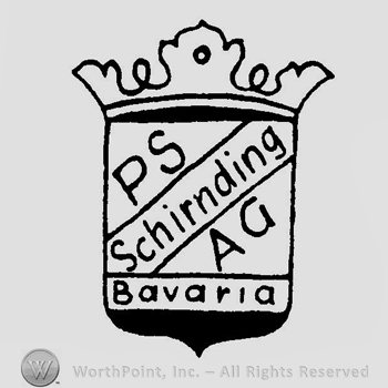 A crown above a shield with the text PS Schirnding AG Bavaria