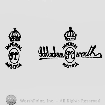 A crown above an oval and the text Imperial Austria Schlacken Werth