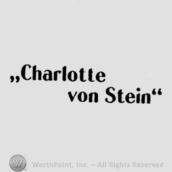 The text Charlotte von Stein between quote marks