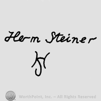 The text Herm Steiner above the initials H S combine in handwriting