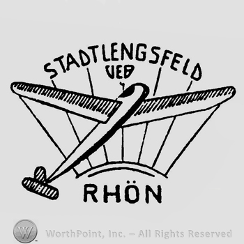 An airplane and the text Stadtlengsfeld VEB Rhon