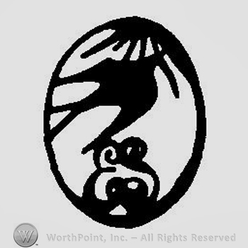 A swallow figure inside an oval