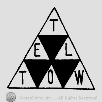 A large triangle with three smaller triangles inside and letters TELTOW written between them.