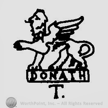 A lion with wings above a rectangle with Donath and above an uppercase T