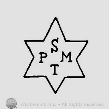 A six pointed star with the initials S P M T inside