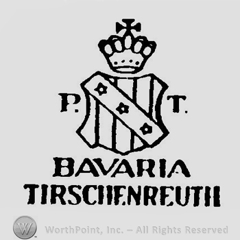 A crown above a shield and the text P T Bavaria Tirschenreuth