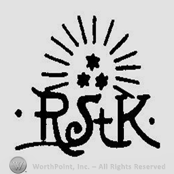 The initials R S T K under three stars surrounded by rays