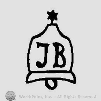 A bell with the initials J B and a star above