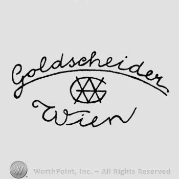 The text Goldscheider Wien around the initials G X X overlapping
