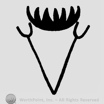 A crown above two forks based in the same place