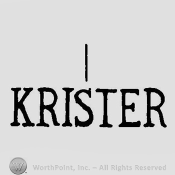 A short vertical line over the word Krister.