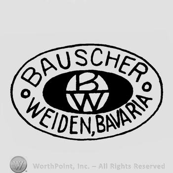 An oval with the text Bauscher Weiden Bavaria B W inside