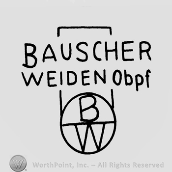The text Bauscher Weiden Obpf above a circle with the initials B W inside