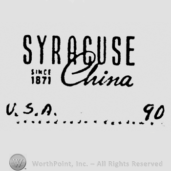Syracuse written above Since 1871 China written above U.S.A 90 written above a doted line