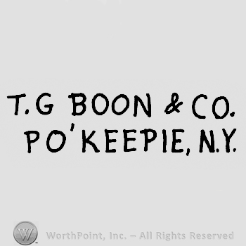 T.G. Boon & Co. written above Po'keepie, N.Y.