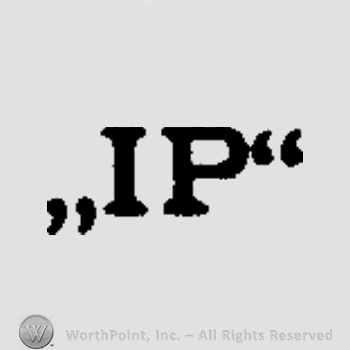Letters I and P between quotation marks.