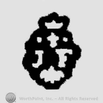 Letters J and F with a fleur-de-lis and a crown above.