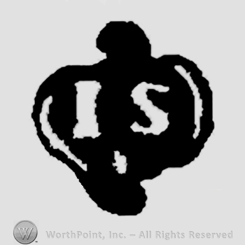 Letters I and S over a black shape.