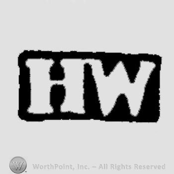 Letters H and W over a black shape.
