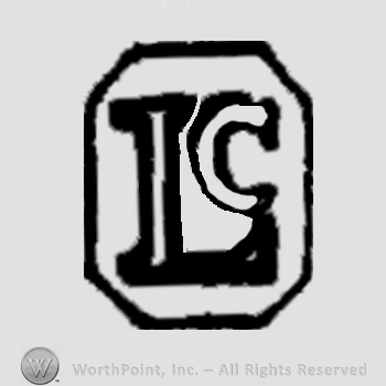 Letters L and C in a rectangle frame.