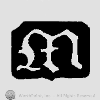 Letter M over a black square.