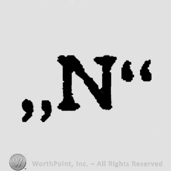 Letter N between quotation marks.