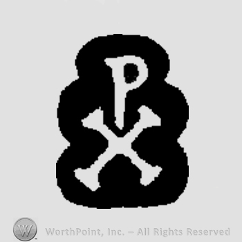 Letter P above a cross.
