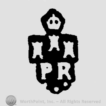 Letters P and R with three towers and a crown above.