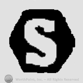 Letter S over a black hexagone.