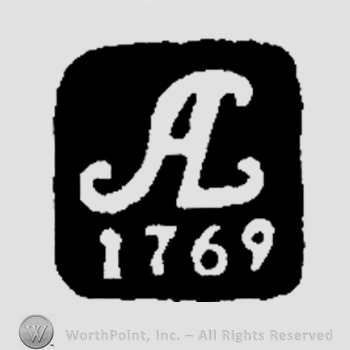 A rectangle with an uppercase A and the number 1769