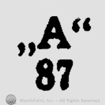 The letter A above the number 87