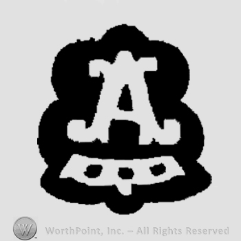 An uppercase A above an overturned crown