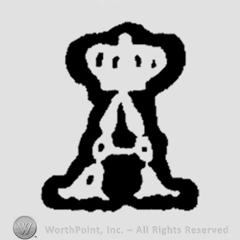 An uppercase A under a crown