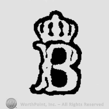 An uppercase B under a crown