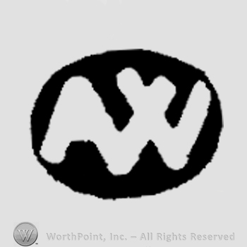 The initials A W combined inside and oval