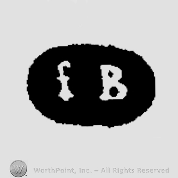 The initials F B inside an oval