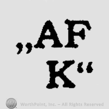 The initials AF above the initial K