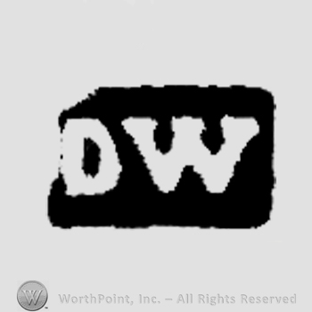 The letters D W inside a rectangle