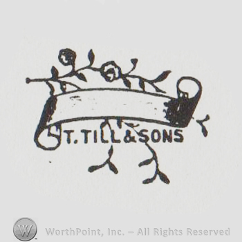 T. Till & Sons written under a simple banner and a branch with flowers