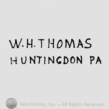 capital letters T.H. THOMAS up HUNTINGDON PA under
