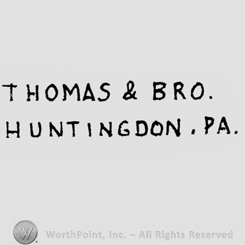 capital letters  THOMAS&BRO. up HUNTINGDON PA under